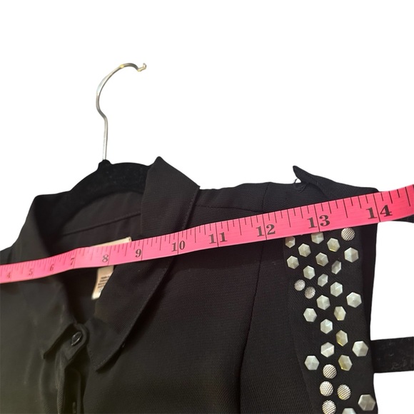 UO Silence + Fade Black Button Down See Through Tank Studded shoulders in Small - Picture 9 of 9